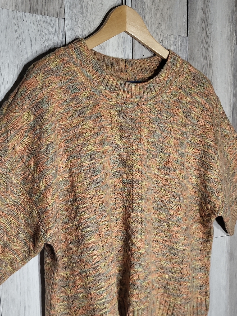 Madewell Womens XL Marled Knit Short Sleeve Sweater Pullover Oversized Cozy - Picture 3 of 9